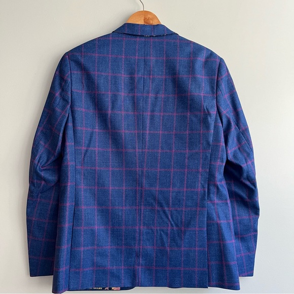 Soul Of London Sports Coat Blazer Size 38R Blue Pink Floral Spring EUC - Picture 10 of 15